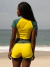 Saída Conjunto Ananda Bicolor Amarelo/Verde - Cropped e Short - comprar online