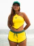 Cropped Mel Amarelo - Cropped Losango com Amarração Trançada - loja online