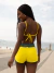 Cropped Mel Amarelo - Cropped Losango com Amarração Trançada - comprar online