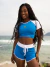 Cropped Ananda Bicolor - Azul/Branco