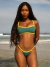 Calcinha Rafaela Verde/Amarelo - Calcinha Inteira de Tira com Regulagem (Modelagem Para Bronzeado) - loja online