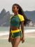Imagem do Short Ananda Bicolor - Verde/Amarelo