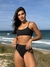 Biquíni Conjunto Malibu Preto - Top com Alças Fixas e Bojo Removível e Calcinha Cintura Alta (Hot Pants) - loja online