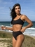 Biquíni Conjunto Malibu Preto - Top com Alças Fixas e Bojo Removível e Calcinha Cintura Alta (Hot Pants)
