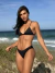 Biquíni Conjunto Julia Preto - Top Cortininha Fixa com Bojo Removível e Calcinha Asa Delta Fio Duplo (Empina Bumbum)