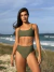 Biquíni Conjunto Malibu Verde Militar - Top com Alças Fixas e Bojo Removível e Calcinha Cintura Alta (Hot Pants) - loja online