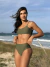 Biquíni Conjunto Malibu Verde Militar - Top com Alças Fixas e Bojo Removível e Calcinha Cintura Alta (Hot Pants)