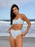 Calcinha Malibu Flores Azul - Cintura Alta (Hot Pants) - comprar online
