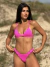 Biquíni Conjunto Julia Rosa Pink - Top Cortininha Fixa com Bojo Removível e Calcinha Asa Delta Fio Duplo (Empina Bumbum) - comprar online