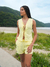 Conjunto Ivy Amarelo - Camisa de Amarração Dupla Frontal e Short Com Bolso - loja online