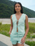 Conjunto Ivy Verde Claro - Camisa de Amarração Dupla Frontal e Short Com Bolso - loja online