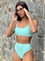 Biquíni Conjunto Malibu Verde Água - Top com Alças Fixas e Bojo Removível e Calcinha Cintura Alta (Hot Pants) - loja online