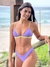 Biquíni Conjunto Carol Amarelo/Lilas Bicolor - Top Cortininha Fixa com Bojo Fixo e Calcinha Asa Delta - Amar Biquinis