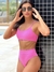 Biquíni Conjunto Malibu Rosa - Top com Alças Fixas e Bojo Removível e Calcinha Cintura Alta (Hot Pants) - loja online