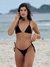 Calcinha Luna Macramê Preto - Calcinha Lacinho com Amarração Lateral - Amar Biquinis