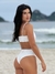 Biquíni Conjunto Malibu Branco Com Fios Em Lurex (Brilho) - Top com Alças Fixas e Bojo Removível e Calcinha Cintura Alta (Hot Pants) na internet