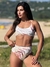 Top Malibu Tropical Folhas Bege - Com Alças Fixas e Bojo Removível - Amar Biquinis