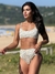 Calcinha Malibu Tropical Folhas Amarelo/Azul - Cintura Alta (Hot Pants) - Amar Biquinis