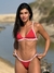 Calcinha Rebeca Vermelho/Rosa Bebê - Calcinha Inteira de Tira com Regulagem (Marquinha Perfeita) - comprar online