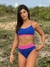 Biquíni Conjunto Maysa Cintura Alta Azul Royal/Rosa - Top Faixa com Alças Fixas de Regulagem e Bojo Removível e Calcinha Cintura Alta (Hot Pants) na internet