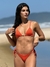 Biquíni Conjunto Luna Laranja - Top Cortininha com Bojo Removível e Calcinha de Lacinho com Amarração Lateral - comprar online