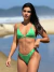 Biquíni Conjunto Julia Verde Bandeira - Top Cortininha Fixa com Bojo Removível e Calcinha Asa Delta Fio Duplo (Empina Bumbum) - Amar Biquinis