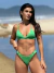 Biquíni Conjunto Julia Verde Bandeira - Top Cortininha Fixa com Bojo Removível e Calcinha Asa Delta Fio Duplo (Empina Bumbum) - comprar online