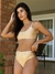 Biquíni Conjunto Malibu Dourado - Top com Alças Fixas e Bojo Removível e Calcinha Cintura Alta (Hot Pants) - Amar Biquinis
