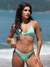 Biquíni Conjunto Julia Verde Água - Top Cortininha Fixa com Bojo Removível e Calcinha Asa Delta Fio Duplo (Empina Bumbum) - comprar online