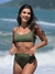 Biquíni Conjunto Malibu Verde Militar - Top com Alças Fixas e Bojo Removível e Calcinha Cintura Alta (Hot Pants) - comprar online