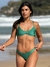 Biquíni Conjunto Nina Verde Bandeira Brilhoso - Top com Alças Fixas de Regulagem e Aro Inteiro e Calcinha Asa Delta na internet