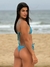 Biquíni Conjunto Luna Azul Tiffany Canelado - Top Cortininha com Bojo Removível e Calcinha de Lacinho com Amarração Lateral na internet