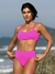 Biquíni Conjunto Malibu Rosa Pink - Top com Alças Fixas e Bojo Removível e Calcinha Cintura Alta (Hot Pants) - comprar online