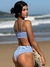 Biquíni Conjunto Malibu Xadrez Azul - Top com Alças Fixas e Bojo Removível e Calcinha Cintura Alta (Hot Pants) - comprar online
