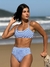 Biquíni Conjunto Malibu Xadrez Azul - Top com Alças Fixas e Bojo Removível e Calcinha Cintura Alta (Hot Pants) na internet