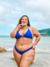 Imagem do Biquíni Conjunto Julia Florzinha Rosa Texturizado - Top Cortininha Fixa com Bojo Removível e Calcinha Asa Delta Fio Duplo (Empina Bumbum)