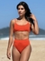Biquíni Conjunto Malibu Laranja - Top com Alças Fixas e Bojo Removível e Calcinha Cintura Alta (Hot Pants) - comprar online