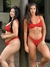 Biquíni Conjunto Nina Vermelho Tecido Texturizado - Top com Alças Fixas de Regulagem e Aro Inteiro e Calcinha Asa Delta na internet