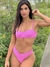 Calcinha Sofia Rosa Tecido Texturizado - Asa Delta Triangular Tira Larga Cavada na internet