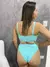 Calcinha Helena Verde Água - Cintura Alta (Hot Pants) c/ Detalhe em Nó