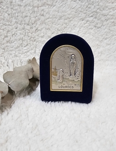 Placa plata Virgen de Lourdes