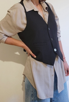 camisa Mónaco lino jaspeado - Amapola