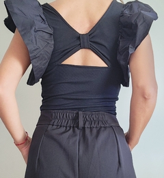top alas rib y mangas de poplin en internet