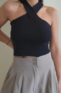 top tejido X al cuello - comprar online