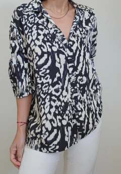 camisa over poplin manga al codo - tienda online