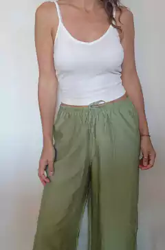 palazo Nia poplin arrugado - comprar online