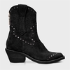 BOTA WESTERN APLIQUES COURO SUEDE PRETO CARRANO 616003