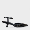 SCARPIN SLINGBACK STUDS COURO PRETO CARRANO 734006