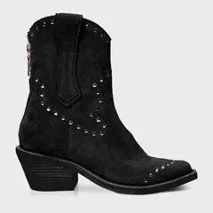 BOTA WESTERN APLIQUES COURO SUEDE PRETO CARRANO 616003 - comprar online