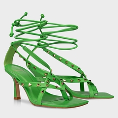 SANDÁLIA TACHAS LACE UP SALTO FINO COURO GRASS CARRANO 321066 - comprar online